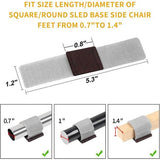 Felt Gliders for Chairs with Rails, Pack of 32 Furniture Felt Pads with Velcro Fastening, Furniture Felt Gliders, Self-Adhesive for Chair Rails, Chair Leg Protectors, Side Chairs, Felt,