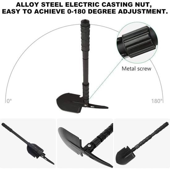 Vouwschep 14 functies, Multifunctionele Vouwschep met 3 lengtecombinaties, Roestvrijstalen schop van hoogwaardig gelegeerd staal, verwijderbare sneeuwschep voor overleving / Tuin / camping