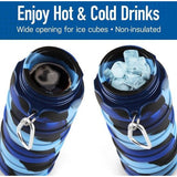 Opvouwbare drinkfles, herbruikbare drinkfles, opvouwbaar festival, 500 ml drinkflessen, opvouwbare waterfles, festivals, wandelen, reizen, avontuur, festivalaccessoires (blauw)