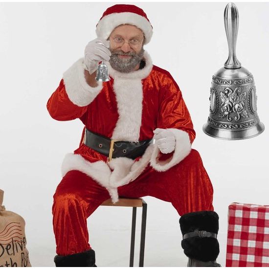 2 stuks klassieke zinklegering restaurantservicebel kersthandbel tafelbel maaltijdbel handbel voor belwaarschuwing diner bij de receptie hotelservice