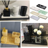 Dienblad van marmer, marmer, serveerplaat, display, badkamerdienblad, rechthoekig, hars decoratief dienblad, cosmetica-organizer, sieradenbord voor salontafel