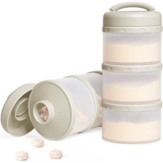 Melkpoeder Portioneer Baby Stapelbare Melkpoeder Opbergdoos, 2 Stuks (Warm Grijs)