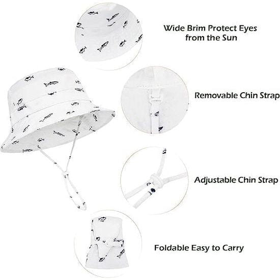 Zonnehoed voor baby's, ademend, zomerhoed, vissershoed, uv-bescherming, uniseks pet met verstelbare bandjes