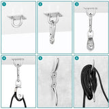 2x roestvrijstalen M20 katrol katrollen voor touwenset - draaibare haak katrol nylon touw karabijnhaak clip & oogkussenplaat - 150 kg draagvermogen
