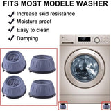 12 stuks wasmachine anti-vibratievoeten, trillingsdemper voor wasmachine, antislip voeten ter voorkoming van lawaai en wegglijden
