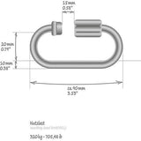Schroefverbinding - kettingnoodschakelaar - karabijnhaak met schroefsluiting - materiaalkarabijnhaak - connector - roestvrij staal 304