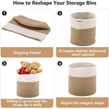 Gevlochten mand, gemaakt van katoen, voor het opbergen van speelgoed in de kinderkamer, opbergmand, decoratieve pot, mand voor de woonkamer, slaapkamer, 28 (D) x 28 (H) cm, natuurlijk.