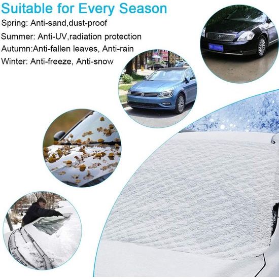 DIAOCARE Voorruitafdekking voorruitafdekking vorstafdekking, winterafdekking, magnetische anti-sneeuw, windvorst,