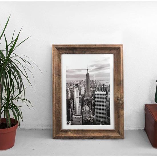 Rustieke fotolijst A4 (21 x 29,7 cm) set van 2, wand- en tafelfotolijst, bruin