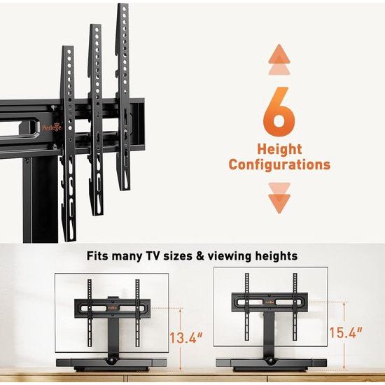 TV-beugel,400 mm l x 260 mm b x 8 mm h