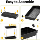 Gootsteenorganizer, keukenkastorganizer met roestvrijstalen buis, 2 stuks onder gootsteenplank, onderkastorganizer met 4 haken, keukenplank voor keuken, badkamer, kast, tafelblad -