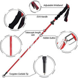 Wandelstokken Trekkingstokken Nordic Walking-stokken - 95-110 cm / 115-135 cm Opvouwbaar Verstelbaar Lichtgewicht aluminium wandelstokken met rubberen buffers voor heren en dames (blauw en zwart)