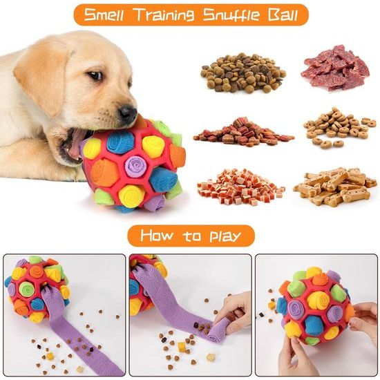 Snuffelbal voor honden, interactief hondenspeelgoed, wasbaar intelligentiespeelgoed voor huisdieren, snuffelkleed voor kleine, middelgrote, grote honden, katten