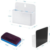 Magnetische markeerhouder, whiteboard, pennenhouder, magnetische markeerhouder met whiteboardspons voor het opbergen van pennen aan magneetwanden
