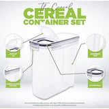 Opslagcontainer voor granen - BPA Vrij Plastic - Luchtdichte Keuken Opslag Containers - Droge Voedsel Opslag - Graan Dispenser voor Keuken & Pantry - Set van 2