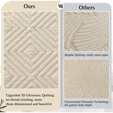 Sprei, bedsprei, 220 x 240 cm, beige, sprei gemaakt van microvezel, bedsprei, set met 2 kussenslopen van 50 x 75 cm.