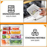 Vershouddozen met deksel, voorraaddozen, set van 24 stuks (12 containers + 12 deksels) opbergdoos keuken herbruikbare lunchbox luchtdicht voorraaddoos BPA-vrij voor koelkast en magnetron