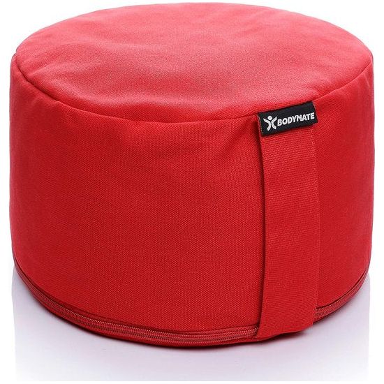 Extra hoog yogakussen, rond, diameter 31 cm, 20 cm hoog, met vulling van boekweit-spelt, machinewasbare overtrek van 100% extra dik katoen, meditatiekussen, zitkussen