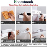 Hoomtaook doucheplank zonder boren gehard glas badkamerplank rechthoekige douchebakplank organizer spijkervrij, geen schade, zelfklevend, ruimte aluminium, roestvrijstalen mand voor keuken badkameraccessoires