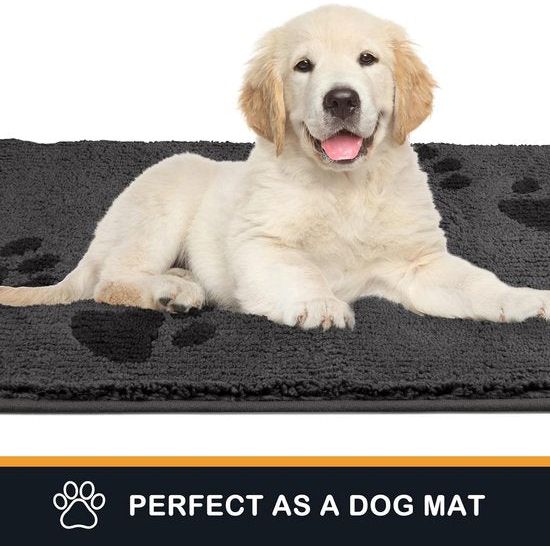 Deurmat, machinewasbaar, antislip, vuilvangmat, hondenmat, super absorberende vloermat voor modderige, natte poten en schoenen