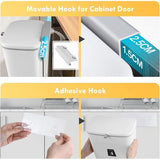 Vuilnisbak met deksel, 9 liter, keuken, kleine hangende afvalbak, wandmontage, plastic, compostemmer, geurdicht, afvalbak, deur om op te hangen, voor camper, keukenkast (wit)