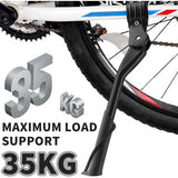 Fietsstandaard 24-29 inch, in hoogte verstelbare fietsstandaard, zijstandaard, gestippelde antislip rubberen voeten, maximale belasting 35 kg, voor mountainbike, e-bike, trekkingfiets,