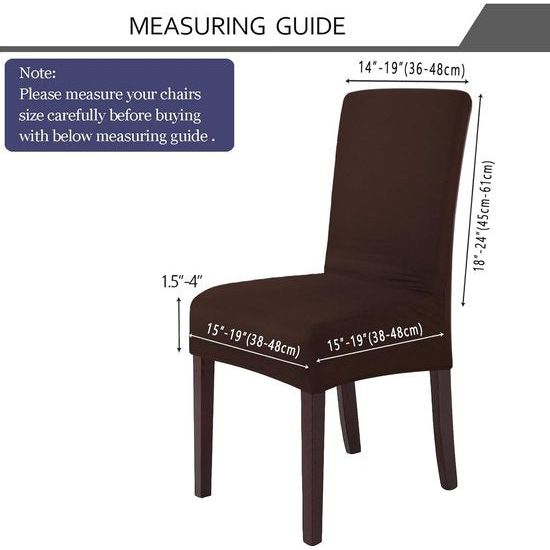 Stretch set van 2 of 4 of 6 waterdichte eetkamerstoelhoezen voor eetkamer, verwijderbare en wasbare stoelbeschermers, stoelhoezen, voor hotel, bruiloft, keuken (bruin, 4 stuks)