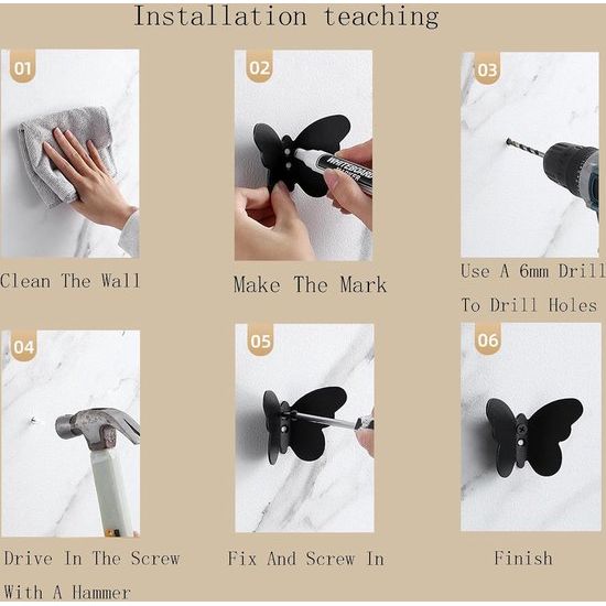 2 stuks zwarte jashaken, roestvrij stalen metalen kledinghaken, vlinderkleerhaken, vlinder-opberghaken, geschikt voor slaapkamer, badkamer en andere plaatsen