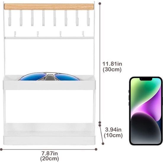 Sieradenstandaard, sieradenboom, 4 dieren, sieradenorganizer, standaard met 12 haken en opbergbasis voor sieraden, halskettingen, zonnebril in de badkamer, vensterbank, make-uptafel, wit