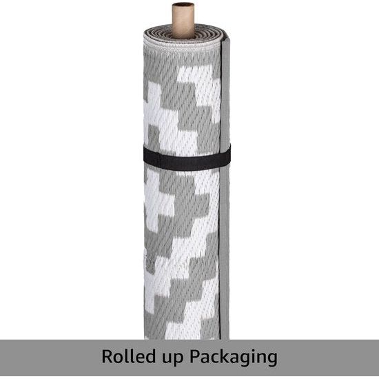 Lichtgewicht omkeerbaar buitenvloerkleed, 120 x 180 cm, grijswit