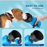 Hondendrinkfles 800 ml, waterflessen voor honden en katten, lichtgewicht drinkfles voor huisdieren met opvouwbare siliconen waterbak, voor buitenwandelingen, wandelen, reizen, blauw