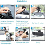 Achteruitkijkspiegel, rij-instructeur spiegel, auto-binnenspiegel met zuignap, universele auto-binnenspiegel voor auto, SUV, CRV, bestelwagen, vrachtwagen, 250x71mm