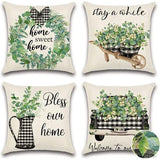 Waterdichte kussenhoezen, decoratief, vaste stof, waterbestendig, kussenhoes, bankkussen, kussensloop voor bank, balkon, terras, patio, tuin, buiten, eucalyptus