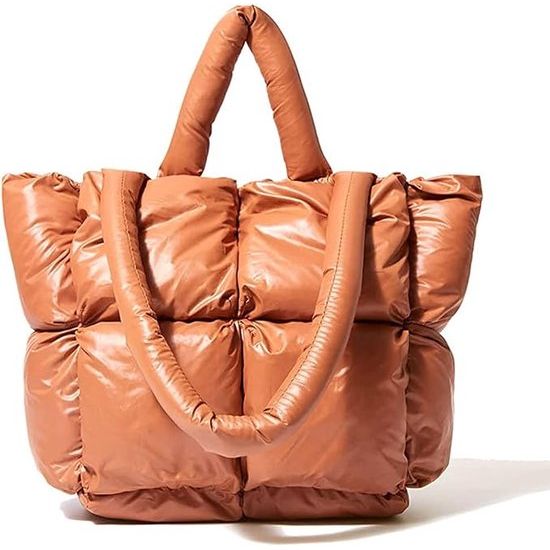 Puffy Tote Bag Grote Gewatteerde Schoudertas Luxe Check Handtas Soft Kussen Down Hoge Capaciteit Hobo Bag Chic Purses