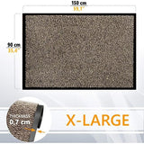 vuilvangmat, voor binnen- en buitendeur, voetveger, deurmat, antraciet-zwart, 90 x 150