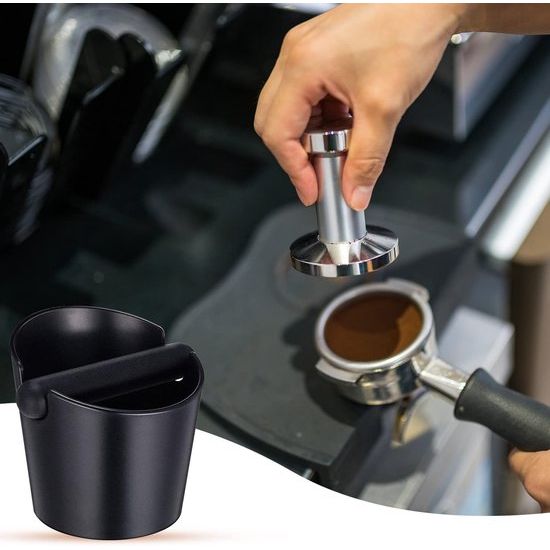 2 stuks espresso-afklopcontainers, zeefhouders en koffietamper, mat, siliconen, Knock Box espresso afslagdoos, aanstampmat, anti-slip afslagcontainer voor elke barista-accessoires.