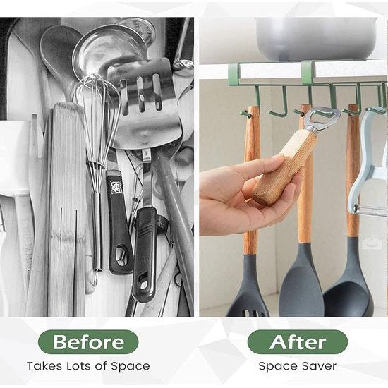 Bekerhouder, kastinzetstuk, mokkenrek, haken zonder boren, haakframe, kopjes, keukenorganizer, onder plank, kopjes, ophangplank, bekerhouder voor stropdassen, riemen, sjaals (2 stuks)