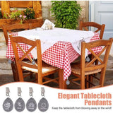 8 stuks tafelkleedgewichten voor buiten, tafelkleedgewichten van natuursteen met clip, tafelkleedhouder, gewichten, tafelkleed met 4 patronen (liefde, bloem, zon) voor feest, picknick, bruiloften