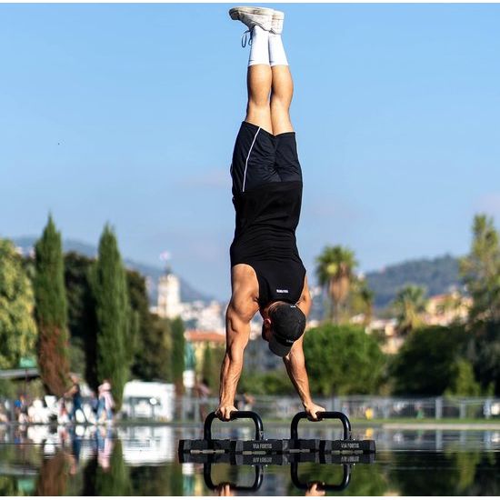 Premium paraletstang – extreem stabiel en licht staal – gemakkelijk mee te nemen – lichaamsgewichtstraining – alle vermogensniveaus