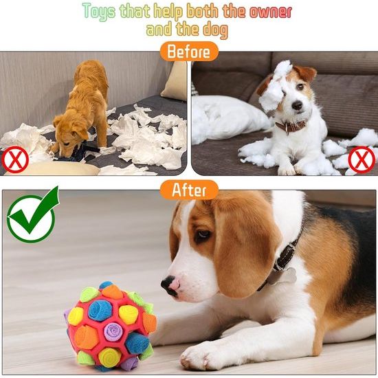 Snuffelbal voor honden, interactief hondenspeelgoed, wasbaar intelligentiespeelgoed voor huisdieren, snuffelkleed voor kleine, middelgrote, grote honden, katten