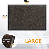 vuilvangmat, voor binnen- en buitendeur, voetveger, deurmat, antraciet-zwart