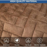 Bankhoes, 3-zits, anti-slip bankovertrek voor L-vorm, chaise longue, hoekbank, 2-zits, hoezen, woonkamer, stoel, honden huisdieren, bruin, 90 x 240 cm (slechts 1 stuk)