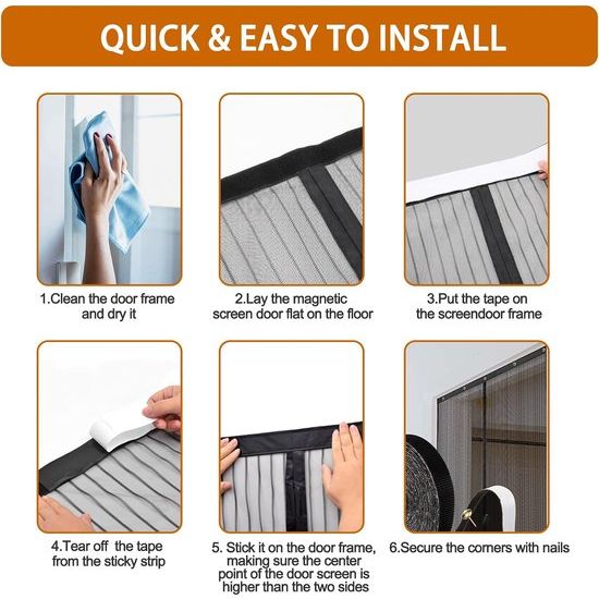 Balkondeur, vliegenhor, 80 x 200 cm, magnetische insectenwerende balkondeur, zonder boren, verdikt vliegengordijn, insectenwerende deur, voor balkondeur, woonkamer, kelderdeur en terrasdeur