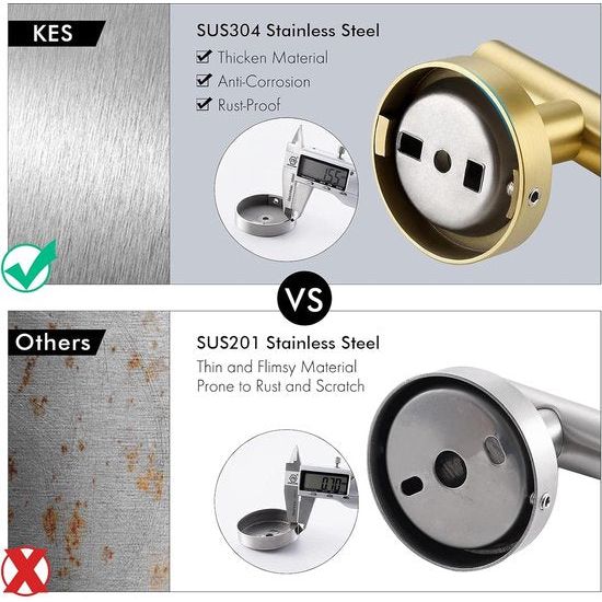 Handdoekhaak Goud Kapstokhaak RVS SUS 304 Wandhaak Garderobehaak Kledinghaak 4 Stuks Geborsteld Goud