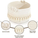 Opbergmand, katoenen mand, gevlochten kinderspeelgoedmand, geschenkmand, kinderkamer, opslag voor planken en kasten, badkamer, luiertafel, accessoires, organizer, badkamer (24 x 17 cm)