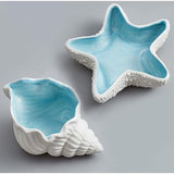 Zee Shell schelp sierschaal decoratieve schaal sieraden decoratief dienblad keramiek sleutel opbergschaal dinerbord porselein desserttelle sleutelschaal hal sleutelrek (19,5 x 12 x 9 cm)