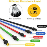 JATEKA Resistance Bands fitnessbandenset, weerstandsbanden, krachttraining, expander, Tubes-5 x weerstandsbandenset met expander, deuranker, handgrepen, voetlussen, draagtas voor spieropbouw, mannen en vrouwen