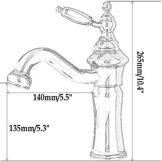 Badkamer Wastafelkraan Geborsteld Nikkel Enkele Handgreep Messing Enkel Gat Montage