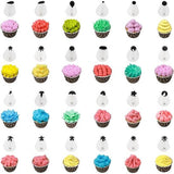 Set spuitmonden, taartdecoratieset - 34 stuks, 2 taartspuitmonden, set van roestvrij staal - 2 herbruikbare siliconen spuitzakken, voor cakes, cupcakes, koekjes, gebakdecoratie