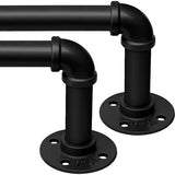 2 Stücke Gardinenstange Ausziehbar Vorhangstange Schwarz Vorhangstange Deckenmontage Curtain Rod für Schlafzimmer Fenster Küche (Schwarz 115-200cm, 19mm Durchmesser)